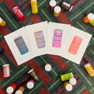 Gay spice set of all 4 prints. A5 risograph prints in multi colours.